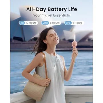 Gaiatop Mini Portable Fan USB Rechargeable 3 Speed Handheld