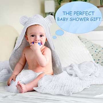 Chumia Baby Hooded Muslin Cotton Towels Set of 2