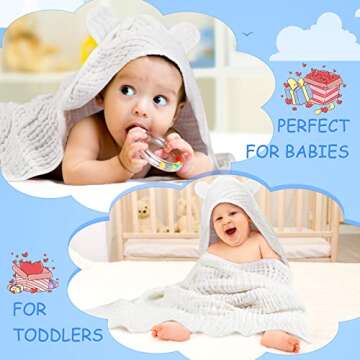 Chumia Baby Hooded Muslin Cotton Towels Set of 2