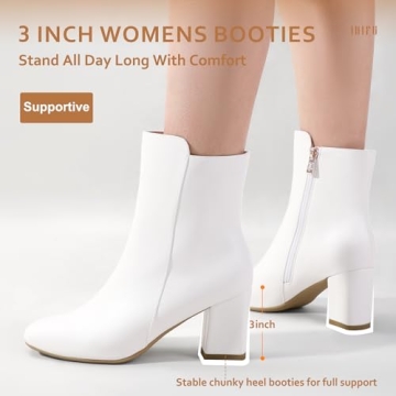 IDIFU Women's Fashionable Square Toe Ankle Boots in Style