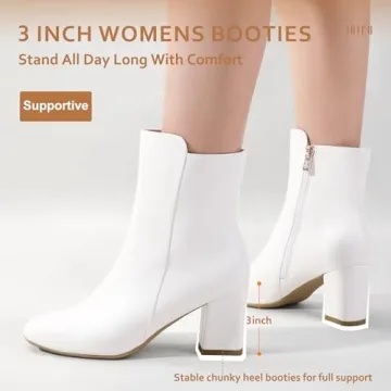 IDIFU Women's Fashionable Square Toe Ankle Boots in Style