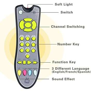 APSUAE Baby TV Remote Control Toy with Sound Light Realistic Musical Toy Gifts for Girls Boys