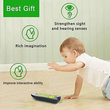 APSUAE Baby TV Remote Control Toy with Sound Light Realistic Musical Toy Gifts for Girls Boys