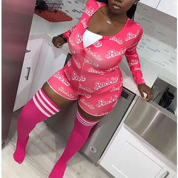 MissShorthair Onesies Women Sexy Pajamas, Cute Onesie Pajamas for Women Shorts (Baddie, M)