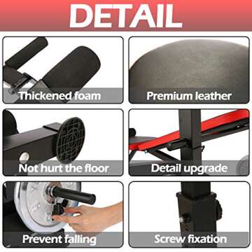 600lbs Adjustable Olympic Weight Bench with Preacher Curl & Leg Developer, Lifting Press Gym Exercis...