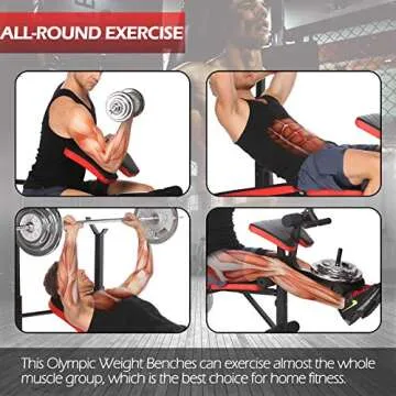 600lbs Adjustable Olympic Weight Bench for All Workouts