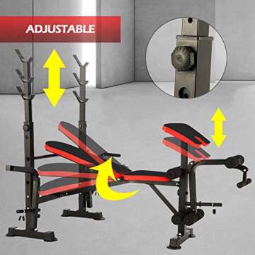 600lbs Adjustable Olympic Weight Bench for All Workouts