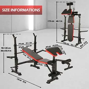 600lbs Adjustable Olympic Weight Bench for All Workouts