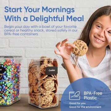 Airtight Food Storage Containers with Lids for Kitchen & Pantry Organization - Set of 12/2L Each - Must Haves for Flour, Sugar & Dry Food Storage - BPA Free Plastic Canisters with Accessories