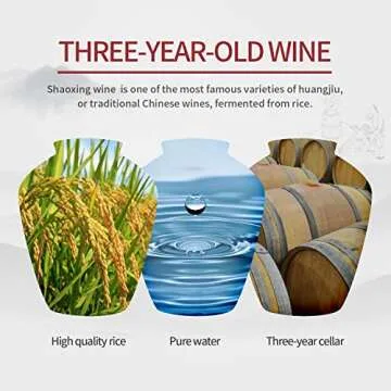52USA Shaoxing Cooking Wine 21.64 fl oz, Chinese Asian Cooking Wine, Shao Hsing Rice Wine, Shaoxing Rice Wine, Hsing Rice Wine, Fermented Rice Wine, Homemade Asian Cooking
