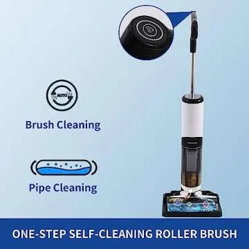 Cordless Wet Dry Vacuum Cleaner, Hardwood Floor Cleaner Vacuum Mop All in One with Self-Cleaning & Air Drying, LED Display, Smart Voice Assistant, Large Dual Water Tank, One Step Cleanning