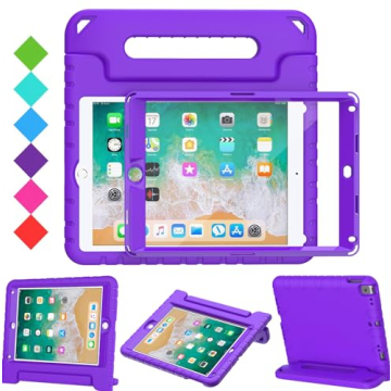 BMOUO Portable Electronic Device Cover for iPad 9.7 Inch 2018/2017, iPad Air 2 - Purple, Shockproof ...