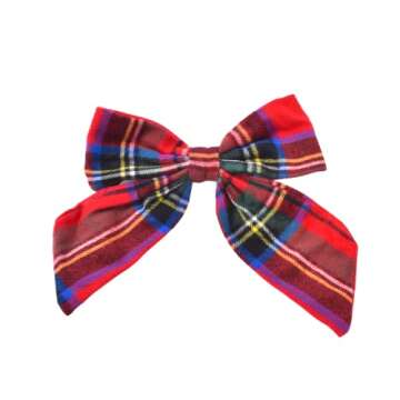Bellefixe Christmas Bow Hair Clip | Women and Girls | Tartan Plaid Bow Clip (Cinnamon Spice)