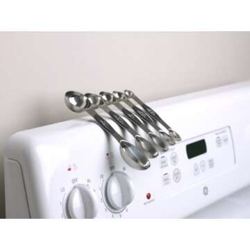 Progressive International Prepworks Magnetic Measuring Spoons, Set of 5,Black