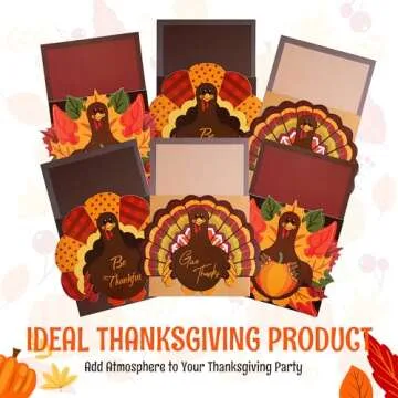 JOYIN 18PCS Thanksgiving Cutlery Holders Set, Thanksgiving Turkey Utensil Décor, Autumn Fall Harvest Party Supplies, ThankYou Cards,Table Decoration, Thanksgiving Party Favors,Thanksgiving Decorations