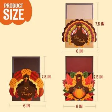 JOYIN 18PCS Thanksgiving Cutlery Holders Set, Thanksgiving Turkey Utensil Décor, Autumn Fall Harvest Party Supplies, ThankYou Cards,Table Decoration, Thanksgiving Party Favors,Thanksgiving Decorations