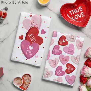 Shop Cute Valentine Kitchen Towels Set of 2 Online