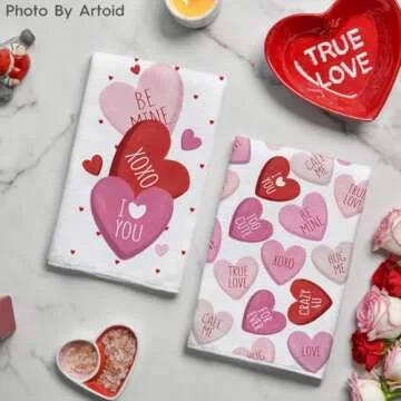 Shop Cute Valentine Kitchen Towels Set of 2 Online