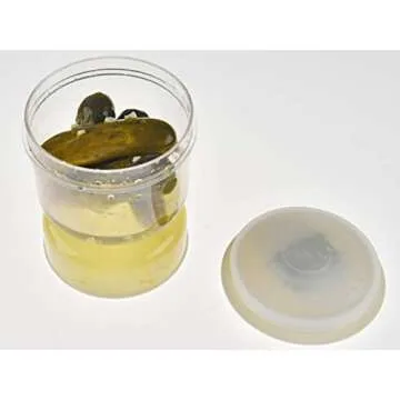 Home-X Pickle and Olives Hourglass Jar, Juice Separator, Pickle and Olive Container – 4.5” L
