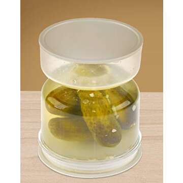 Home-X Pickle and Olives Hourglass Jar, Juice Separator, Pickle and Olive Container – 4.5” L