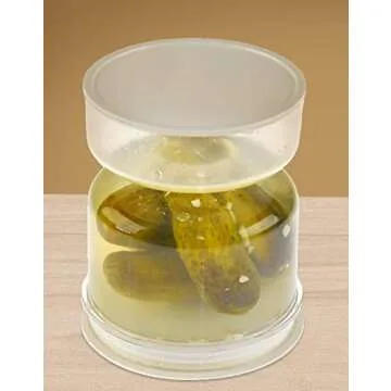 Home-X Pickle and Olives Hourglass Jar, Juice Separator, Pickle and Olive Container – 4.5” L