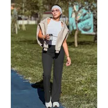 G4Free Wide Leg Pants Woman Yoga Pants for Women High Waisted Casual Lounge Athletic Work Dress Pants Workout Trousers(Black,S,29")