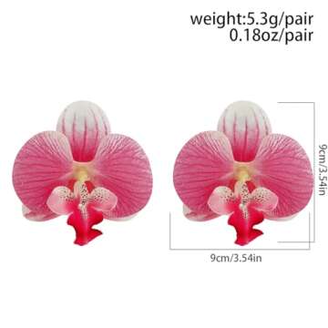 Bethynas Large Butterfly Orchid Earrings for Women