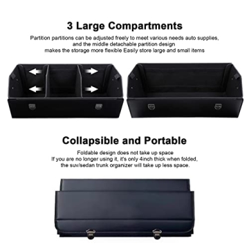 Durable Leather Trunk Organizer for Cars | Zrpiot 30 inches