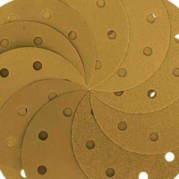 Dura-Gold Premium 5" Gold Hook & Loop Sanding Discs Variety Pack - 60-1000 Grit (50 Total) - Automot...