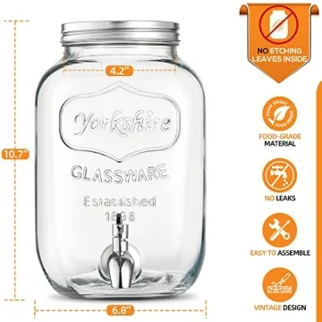 Elegant 1-Gallon Glass Beverage Dispensers for Parties