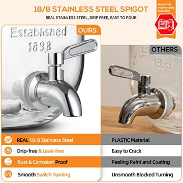 Elegant 1-Gallon Glass Beverage Dispensers for Parties