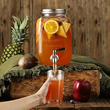 Elegant 1-Gallon Glass Beverage Dispensers for Parties