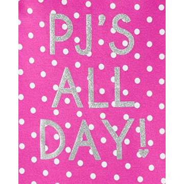 Simple Joys by Carter's Girls' 6-Piece Snug Fit Cotton Pajama Set, Black Unicorn/Blue Tortoise/Grey Heather/Pink Polka Dot, 8