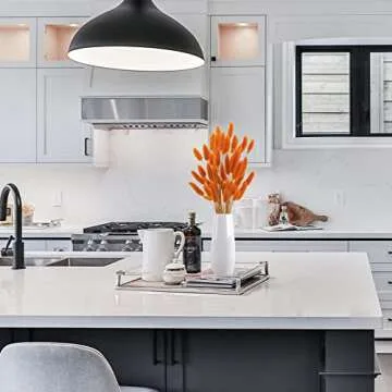 Uieke 17’’ Natural Bunny Tails Dried Flowers, 50 Pcs Dried Lagurus Ovatus, Dried Pampas Grass for Flower Arrangements Wedding Centerpieces Home Boho Baby Shower Party Fall Decorations (Orange)