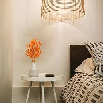 Uieke 17’’ Natural Bunny Tails Dried Flowers, 50 Pcs Dried Lagurus Ovatus, Dried Pampas Grass for Flower Arrangements Wedding Centerpieces Home Boho Baby Shower Party Fall Decorations (Orange)