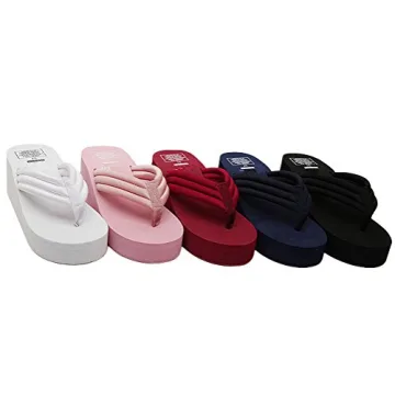 ANBOVER Women's High Wedge Beach Platform Slippers - Stylish Comfort
