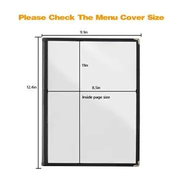 2PCS Menu Covers 8.5" x 11" Restaurant Menu Holder 4 Page 8 View Transparent Menu Sleeve,Fits A4 Size Paper for Restaurant Menu Home Project Office Daily Paper Chores and etc