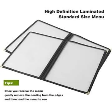 2PCS Menu Covers 8.5" x 11" Restaurant Menu Holder 4 Page 8 View Transparent Menu Sleeve,Fits A4 Size Paper for Restaurant Menu Home Project Office Daily Paper Chores and etc