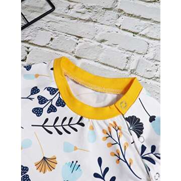 itkidboy Newborn Baby Girls Romper Jumpsuit Flower Long Sleeves Bodysuit + Floral Headband 2Pcs Outfit Set (Yellow + White, 3-6 Months)