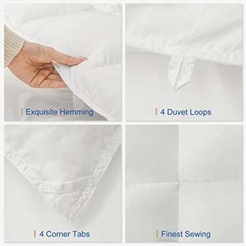 MH MYLUNE HOME Down Alternative Comforter, Winter Warm Duvet Insert Fluffy Lightweight Bed Comforter Insert White Baffle Box Sticched with Corner Tabs, King Size