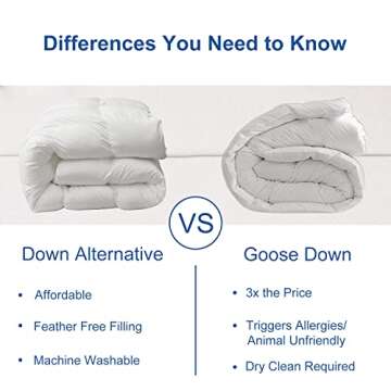 MH MYLUNE HOME Down Alternative Comforter, Winter Warm Duvet Insert Fluffy Lightweight Bed Comforter Insert White Baffle Box Sticched with Corner Tabs, King Size