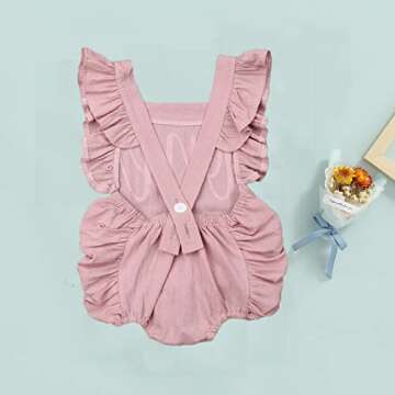 Puloru Baby Girl First Birthday Outfit ONE 1st Birthday Bodysuit Ruffle Romper with Headband Cake Smash Outfit (A Pink, 12-18 Months)