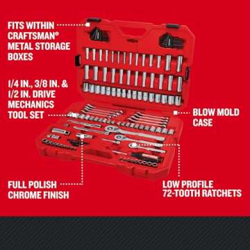 CRAFTSMAN Mechanics Tool Set, 1/4 and 3/8 Inch Drive, 135 Piece (CMMT12124)