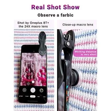 APEXEL 12X / 24X Macro Lens, Macro Lens for iPhone with Universal Clip, HD Phone Macro Lens Attachment for Phone Camera, iPhone Photograph Accessories Fits for All Cellphone and Pads Mini Microscope