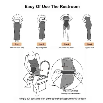 Popilush Shapewear Dress Built-in Bra Bodycon Maxi Formal