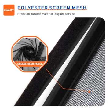 MAGZO Magnetic Screen Door Fits Door Size 36 x 96 Inches, Actual Screen Size 38 x 97 Inches, Side Opening Screen Mesh Broader Enjoy Fresh Air, Black
