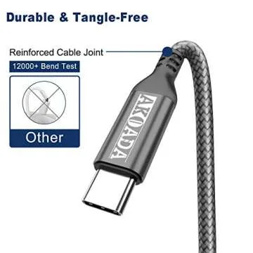 AkoaDa 100W USB C to C Cable 10FT - Fast Charging