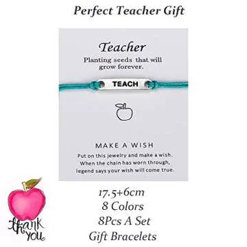VALIJINA 8 Pieces Teach Blessing Card Bracelets – Perfect Teacher Appreciation Gift