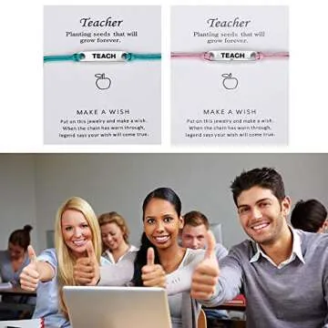 VALIJINA 8 Teach Blessing Card Bracelets for Educators