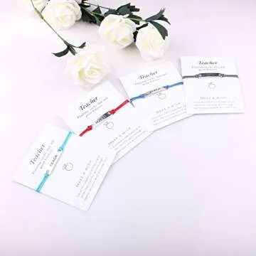 VALIJINA 8 Teach Blessing Card Bracelets for Educators